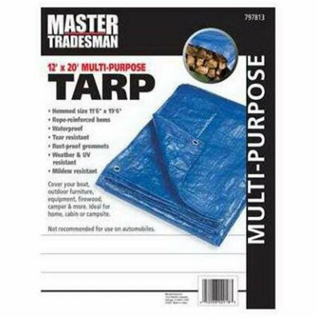 GARDENCONTROL MT 12 X 20 BLUE 12 x 20 ft. Polyethylene Storage Tarp Cover - Blue GA3854612